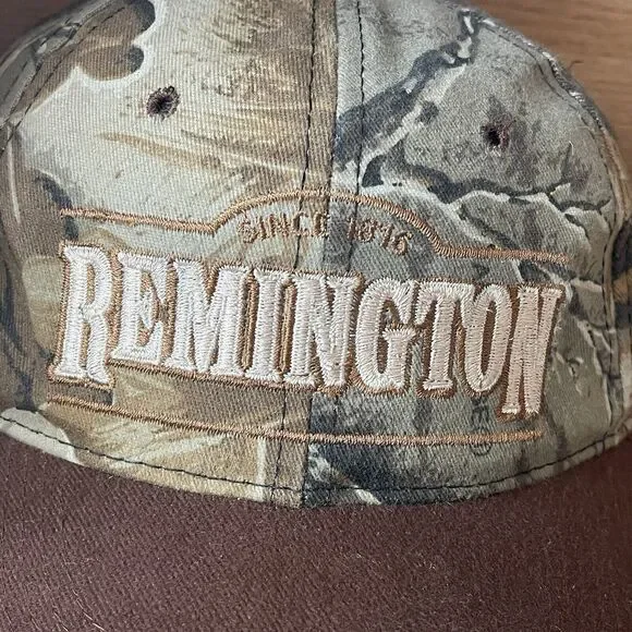 Vintage Remington Camouflage Hunting Adjustable Strapback Hat Cap Rare - Picture 2 of 11